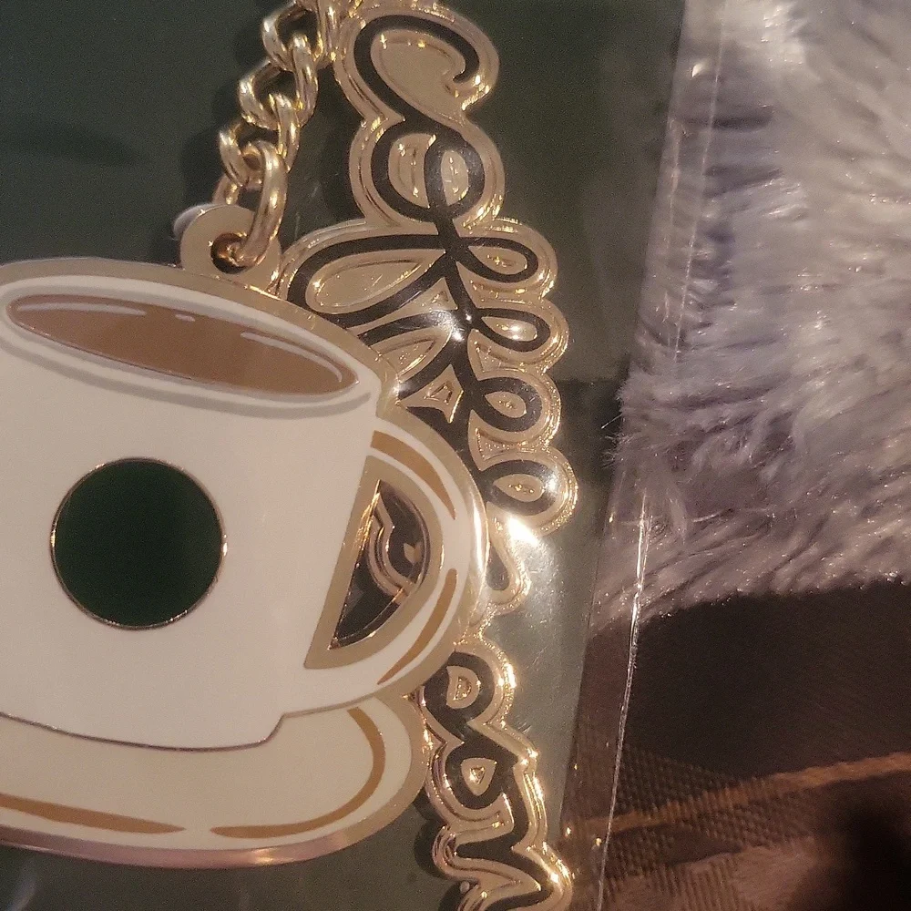 Starbucks Sealed Coffee Keychain Enamel Gold And Cool Charm